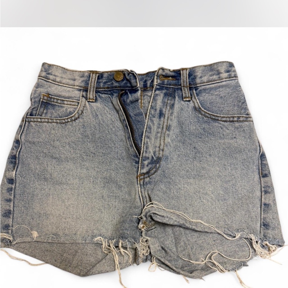 Brandy Melville Light Wash Jean Shorts Distressed Raw Hem